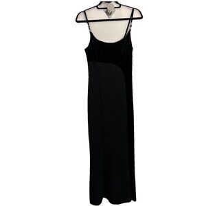 scott mcclintock vintage dress Velour Goth Like Maxi Black Dress Size 4 P